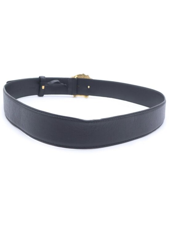 Versace Medusa Buckle Leather Belt Black